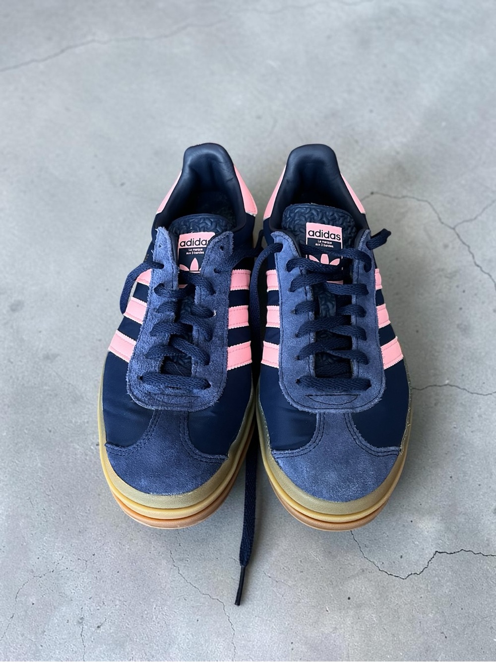 Adidas Gazelle Bold Platform Sneakers Navy Pink Gum Women’s Size 8 - Picture 5 of 9